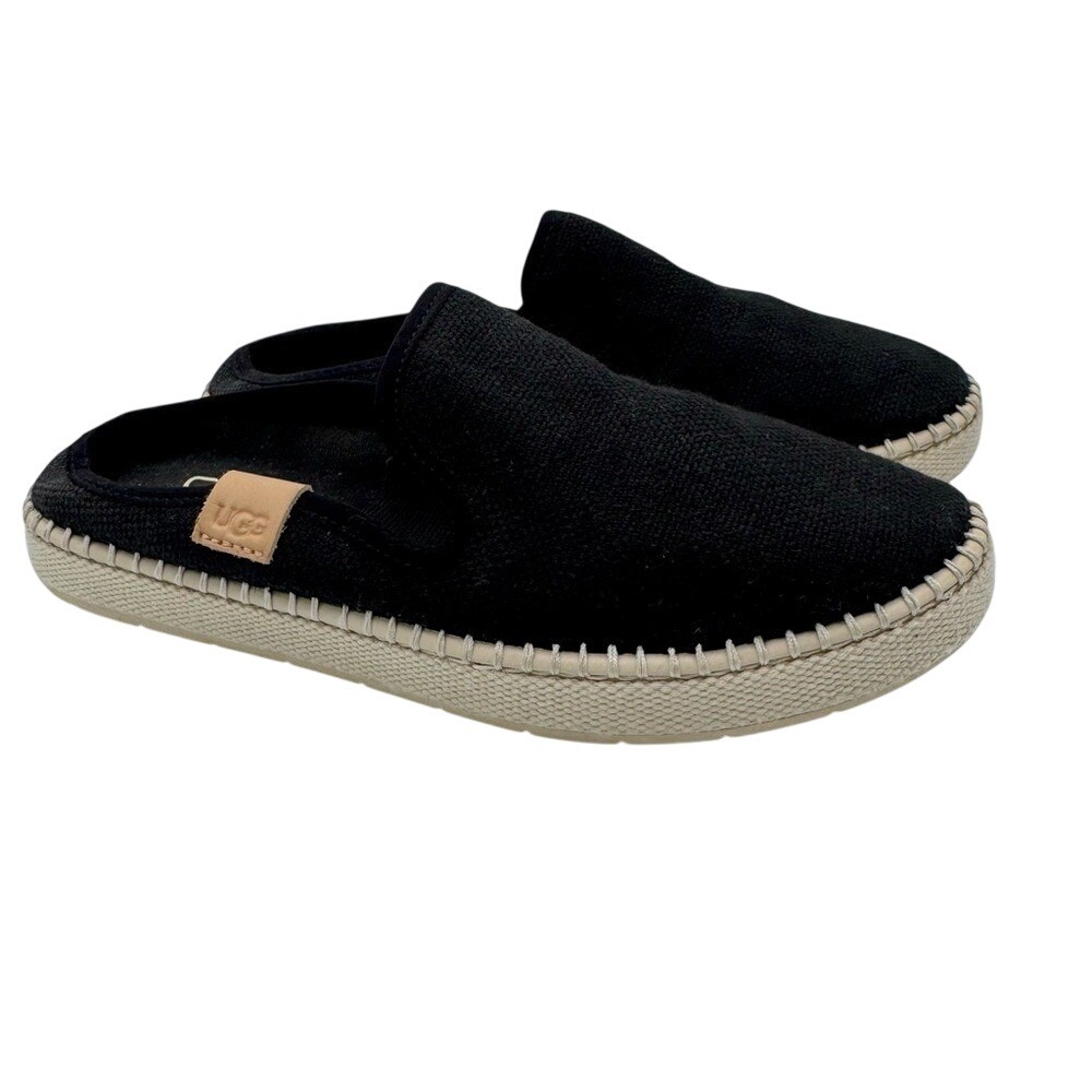 UGG Delu Black Canvas Mule Slip-On Sneakers, Women's 6.5, VGUC